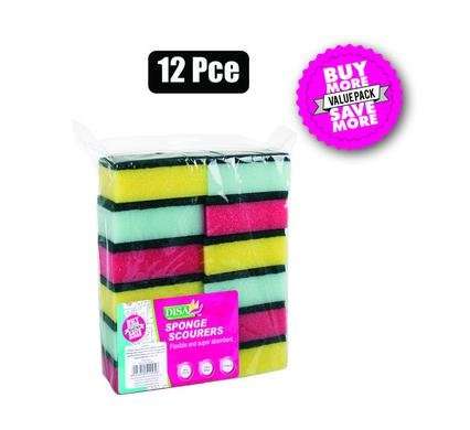 Scourer foam green pad 12 Piece rainbow