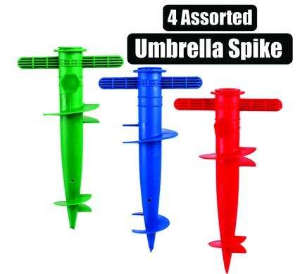 Umbrella beach spike screw-in assorted