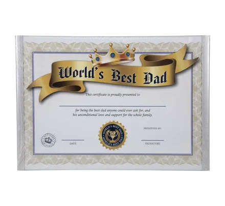 Poster certificate a4 dad in frame