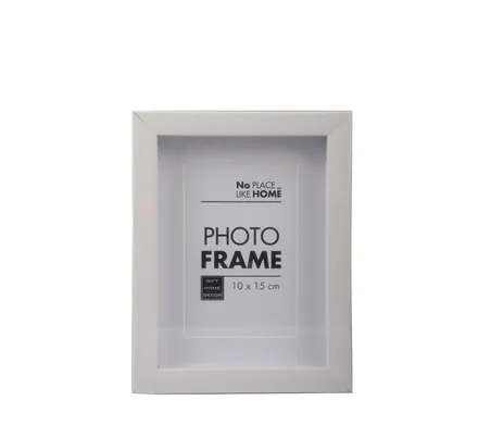 Picture-frame plastic shadow box 10x15cm whit