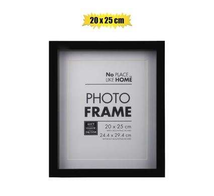 Picture-frame plastic shadow box 20x25cm blk