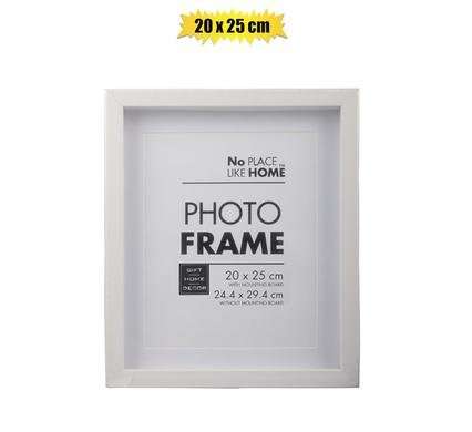 Picture-frame plastic shadow box 20x25cm whte