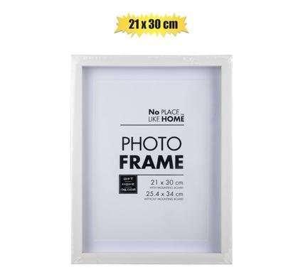 Picture-frame plastic shadow box 21x30cm whte