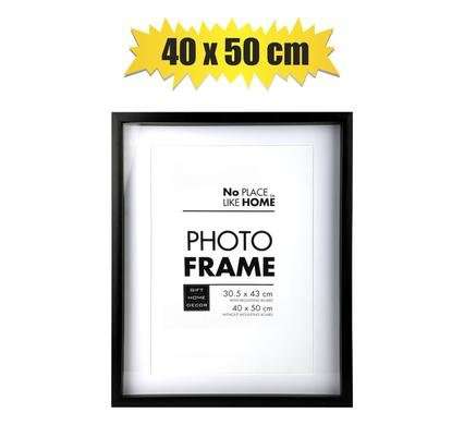 Picture-frame plastic shadow box 40x50cm blk
