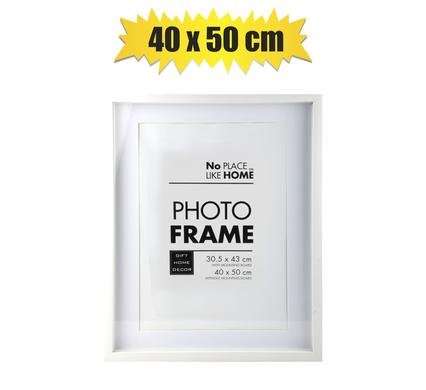 Picture-frame plastic shadow box 40x50cm whte
