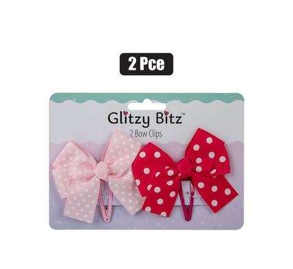 Hair clips 2 Piece bows 5cm snap-on