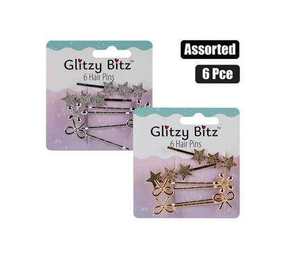 Hair clips fashion pins assorted 6 Piece