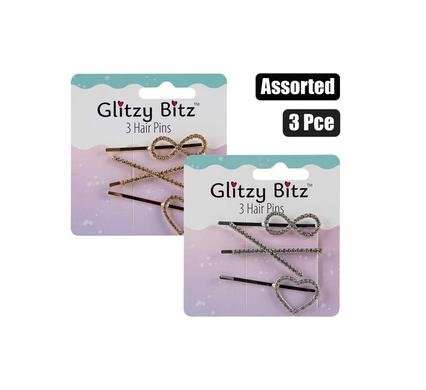 Hair clips fashion pins assorted 3 Piece