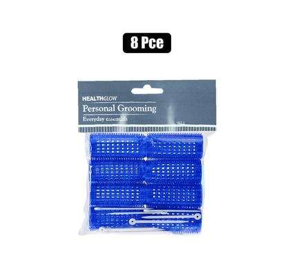 Hair curlers plastic 8 Piece medium blue