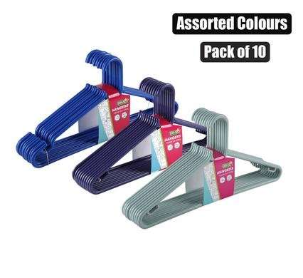 Clothes hangers plastic pack-10 assorted