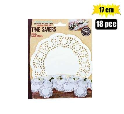 Doilie paper rnd white 18 Piece 17cm