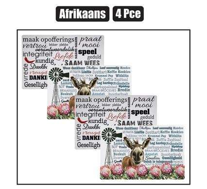 Place mat pp afrikaans 4 Piece 43x29cm assorted