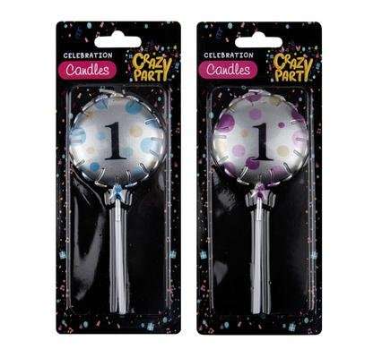 Candle birthday balloon round assorted-1