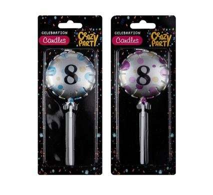 Candle birthday balloon round assorted-8