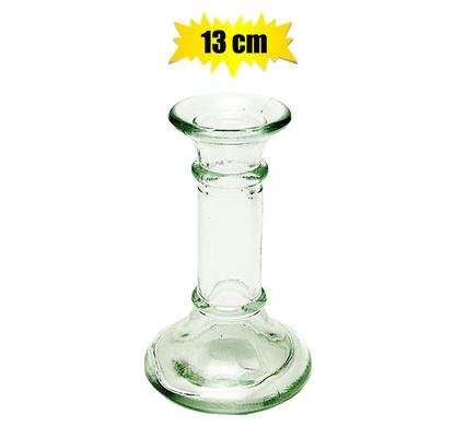 Candle-holder glass 13cm clear