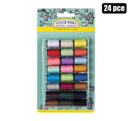 Haberdashery sewing thread 24 Piece assorted cl