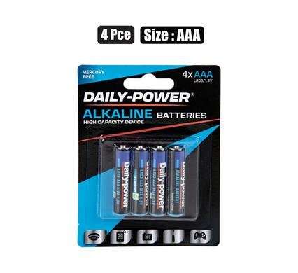 Batteries alkaline size:aaa / lr03 4 Piece