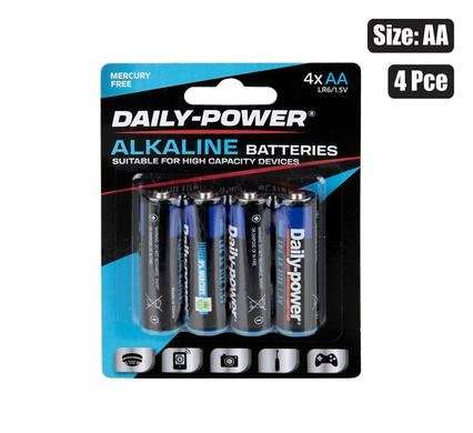 Batteries alkaline size:aa / lr6 4 Piece