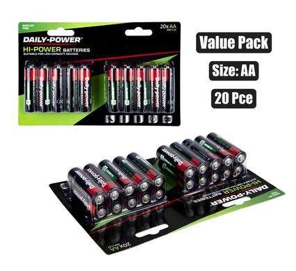 Batteries h/power size:aa / r6p 20 Piece