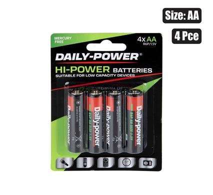 Batteries h/power size:aa / r6p 4 Piece