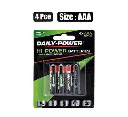 Batteries h/power size:aaa / r03p 4 Piece