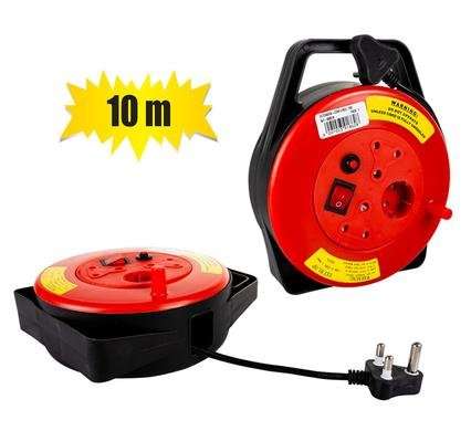 Extension-cord 10m plastic/reel