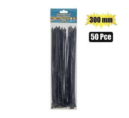 Cable Ties 4.8x300mm Pack 50 Black