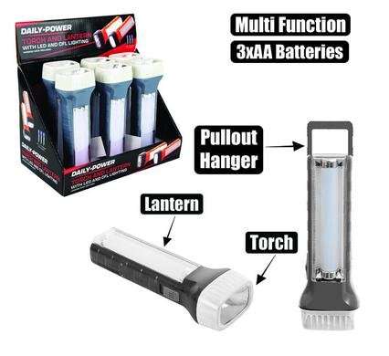 Torch lantern led plastic dual function(3xaa)