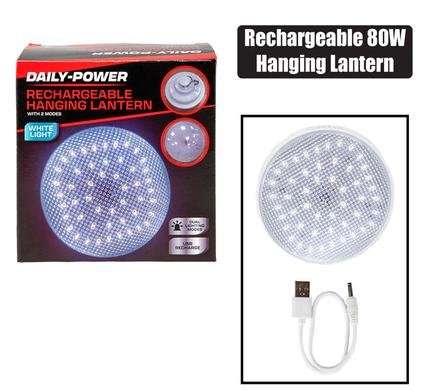 LANTERN HANGING ROUND RECHARGEABLE 80W