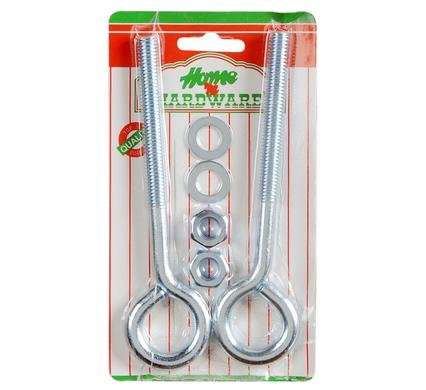 Eye-bolt+nut galv 150 x10.0mm 2 Piece