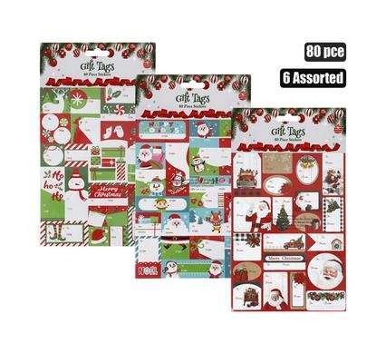 Xmas stationery gift tag stickers 80 Piece