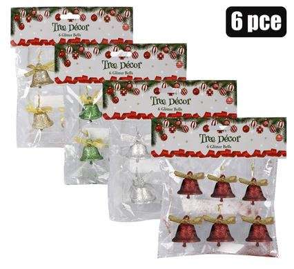 Xmas tree decor bell 6 Piece