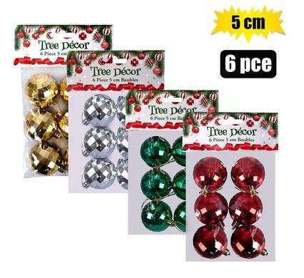 Xmas tree decor ball mirror 6 Piece 5cm