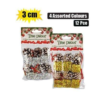 Xmas tree decor set 12 Piece 3cm