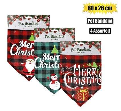 Xmas pet bandana assorted 60x26cm