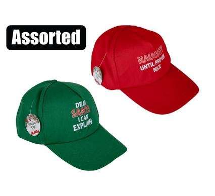 XMAS DRESS UP PEAK CAP W/PRINT ASSORTED