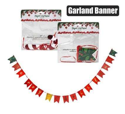 Xmas garland paper banner assorted