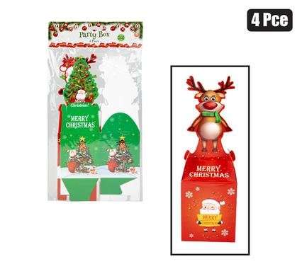 Xmas stationery party boxes 4 Piece 18x8cm