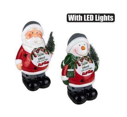 XMAS TABLE DECOR CERMIC FIGURE W/LIGHT