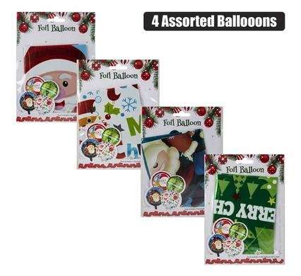 Xmas balloon round 45cm assorted f-2