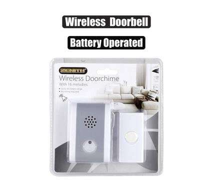 Wireless doorbell with 16 melodies battery operated