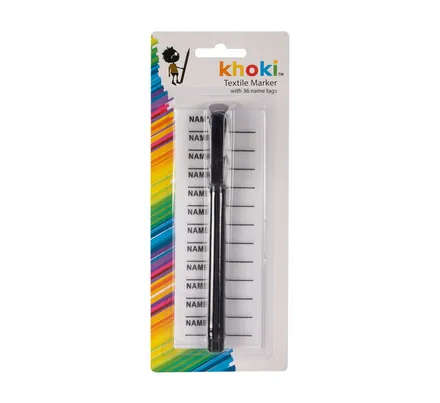 Textile Marker with 36 Iron On Name Tags