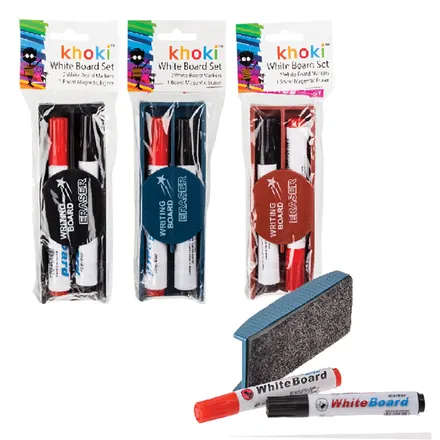2 Whiteboard Markers & Eraser