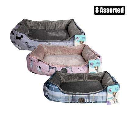 PET BED RECTANGLE 50x40cm ASSORTED DESIGNS