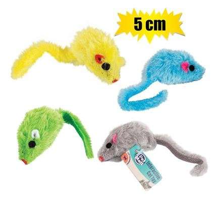 Pet cat toy assorted mouse 5cm pdq