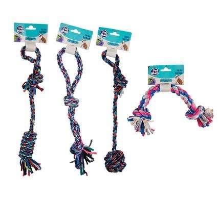 Pet dog toy tug-rope assorted
