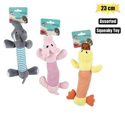 Pet puppy toy plush animal 23cm assorted