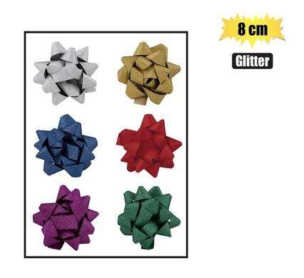 Glitter Finish Bow 8cm