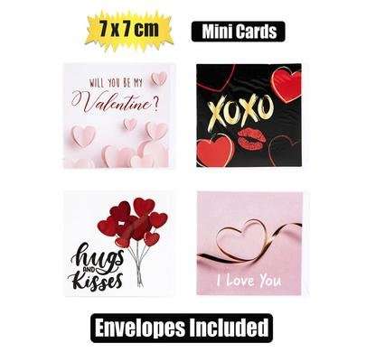 CARD & ENV MINI VALENTINES 7x7cm