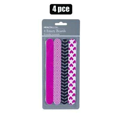 NAIL FILE EMERY 4 Piece H/GLOW